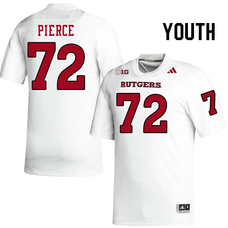 Youth #72 Hollin Pierce Rutgers Scarlet Knights 2024 College Football Jerseys Stitched-White